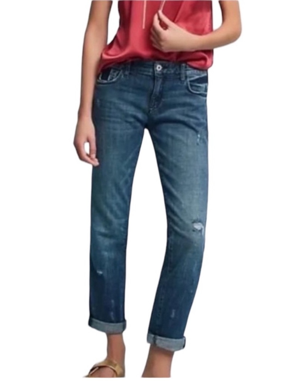 Anthropologie Pilero And The Letterpress Distressed Slim Boyfriend Jean, 28P